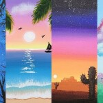 MOST Beautiful Ideas Paintings For Beginners With Watercolor,Poster Colours,Oil Pastels And Canvas.